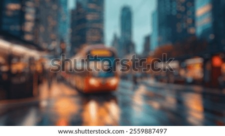Similar – Image, Stock Photo Tram in the twilight Town