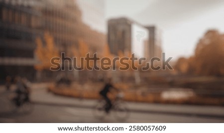 Similar – Image, Stock Photo defocused cyclist on the street in Bilbao city, Spain