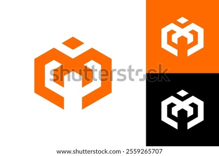 Abstract Hexagonal Letter M Logo for Tech Startup