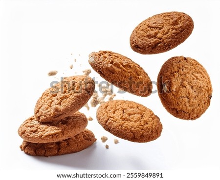 Similar – Image, Stock Photo Oatmeal cookies on white plate