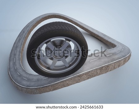 Similar – Image, Stock Photo curve Turn off Asphalt