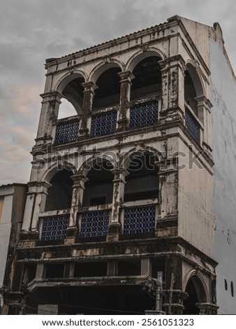 Similar – Image, Stock Photo Dilapidated old buildings in mountain desert under cloudy sky