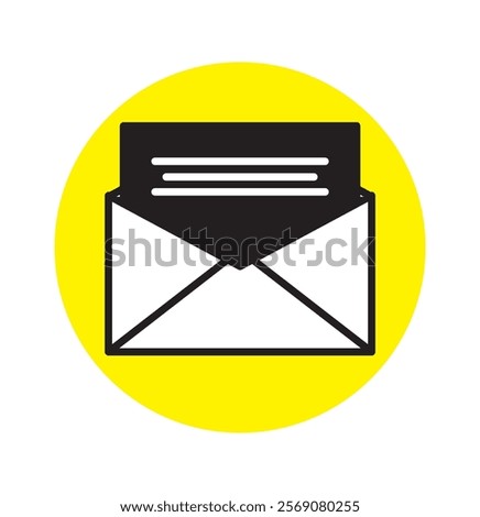 E-mail icon set. email icon vector. E-mail icon. Envelope illustration. Yellow,Black,blue,white Colors mail Design.