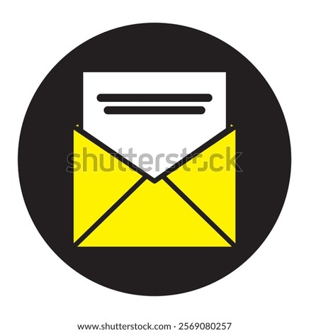 E-mail icon set. email icon vector. E-mail icon. Envelope illustration. Yellow,Black,blue,white Colors mail Design.