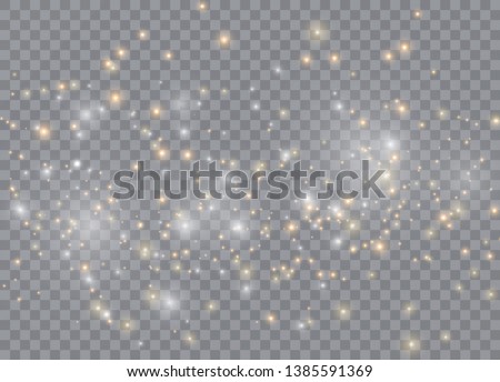 Light glow effect stars. Vector sparkles on transparent background. Christmas abstract pattern. Sparkling magic dust particles.  ストックフォト © 