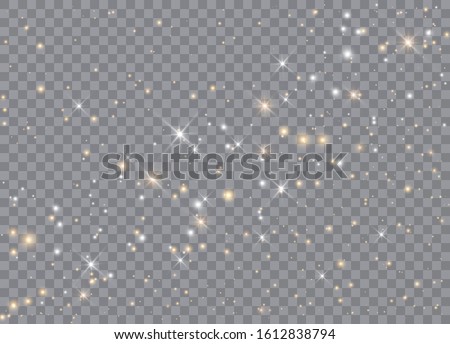 Light glow effect stars. Vector sparkles on transparent background. Christmas abstract pattern. Sparkling magic dust particles Сток-фото © 