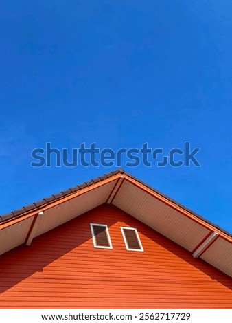 Similar – Image, Stock Photo Orange house against blue sky. House with orange walls minimalist. German architecture