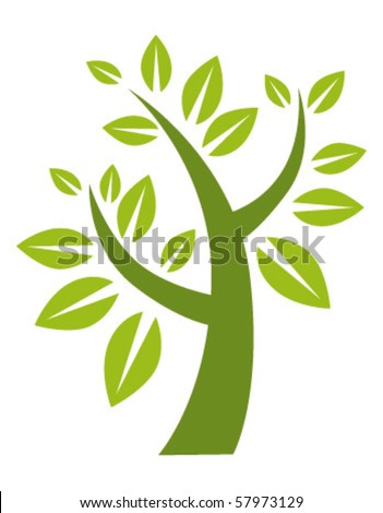 Green Stylized Tree Stock Vector Illustration 57973129 : Shutterstock