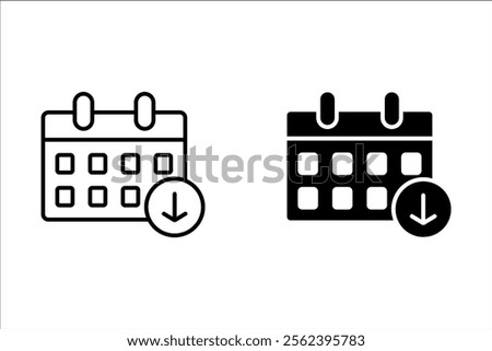 Countdown daily page calendar icon - 1 day left. Vector number day to go. Agenda app, business deadline, date. Reminder, schedule simple pictogram.