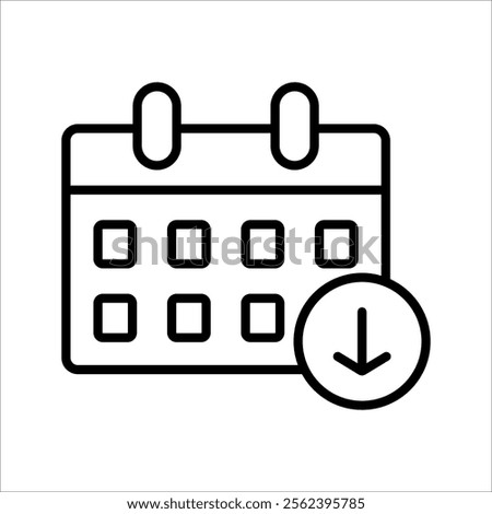 Countdown daily page calendar icon - 1 day left. Vector number day to go. Agenda app, business deadline, date. Reminder, schedule simple pictogram.