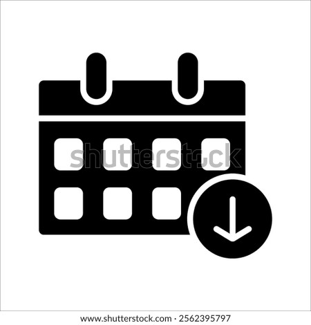 Countdown daily page calendar icon - 1 day left. Vector number day to go. Agenda app, business deadline, date. Reminder, schedule simple pictogram.