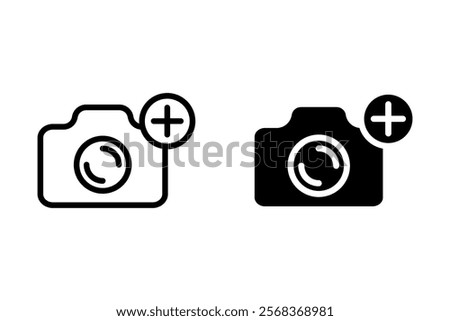 Set of camera plus icons. for mobile concept and web design. vector illustration on white background