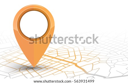 GPS navigator pin checking orange color on white background. vector illustration