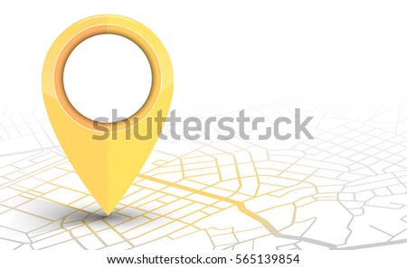 GPS.navigator pin checking yellow color on white background. vector illustration