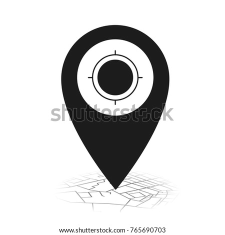 Pin icon my location on street map.vector illustration