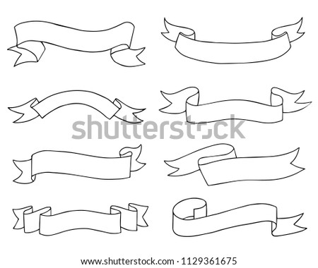 hand drawn ornaments vector pack download free vector art stock set od hand drawn doodle ribbon banners isolated on white background