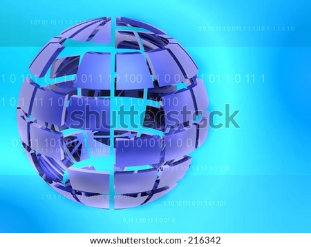Rendering of a globe and binary