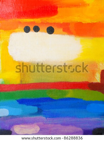 painting of abstract rainbow  on canvas board. painted by me.