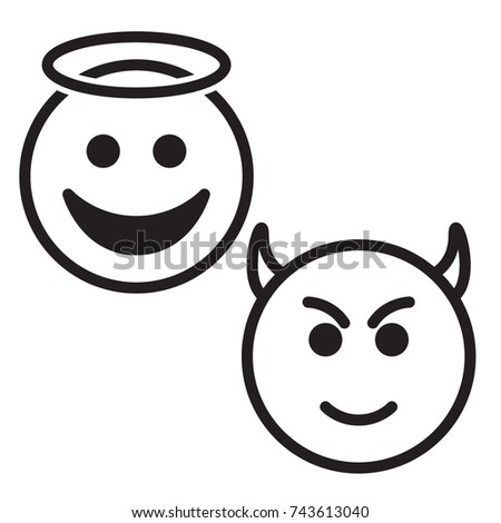 Angel and Devil Face Icons