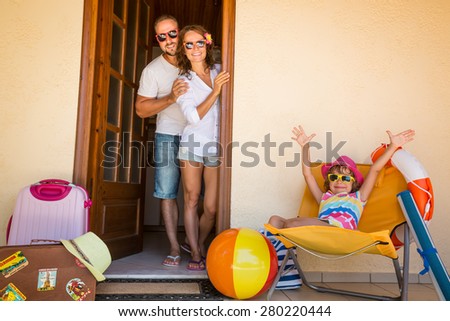 Happy family on summer vacation. Travel and adventure concept