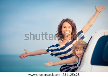 Family on vacation. Summer holiday and car travel concept