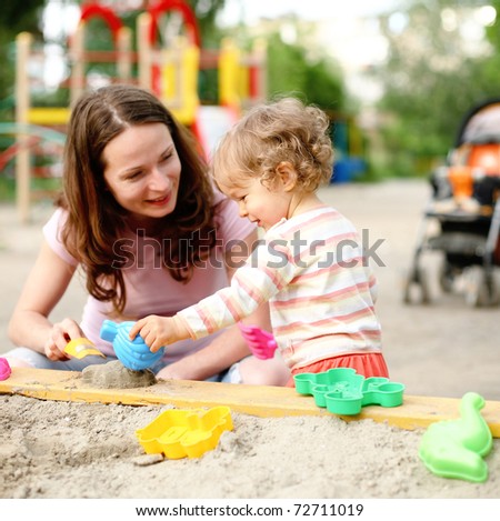 Similar – Image, Stock Photo Toddler playing at playground