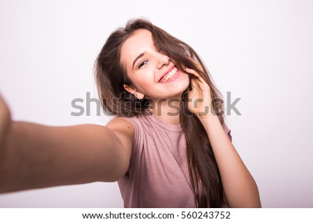 Similar – Image, Stock Photo Girl is taking a sunset photo on the mobile phone