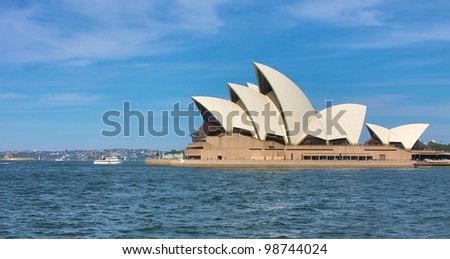 SYDNEY - JANUARY 26: Sydney Opera House view on January 26, 2012 in Sydney, Australia. The Sydney Opera House is a famous arts center. It was designed by Danish architect Jorn Utzon, opening in 1973.