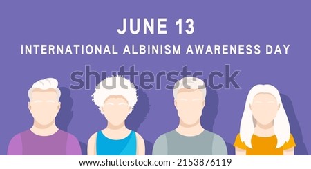 International Albinism Awareness Day. June 13. Silhouettes of people  with albinism Imagine de stoc © 