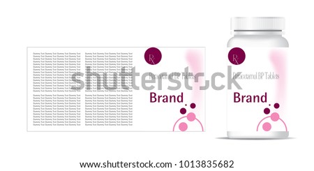 bottle of pills on the gray background. Front view. 3D illustration.