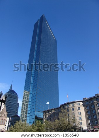 Tallest Building In Boston Massachusetts, The John Hancock Tower Stock ...