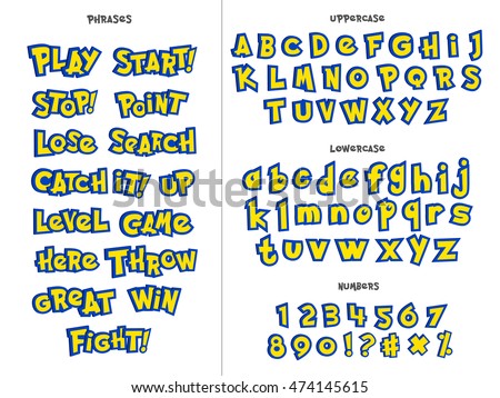 Alphabet numbers and phrases Alphabet in cartoon style