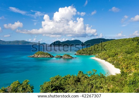 caribbean beach in virgin islands resort destination called world famous trunk bay