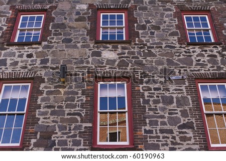a building in Savannah, Georgia, USA. It is an old colonial structure and the reflections were naturally occurring.