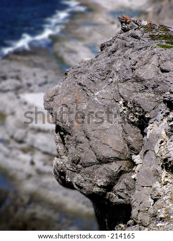 rock formation at Burnt Cape, northern peninsula of Newfoundland, Canada; Queen Victoria profile