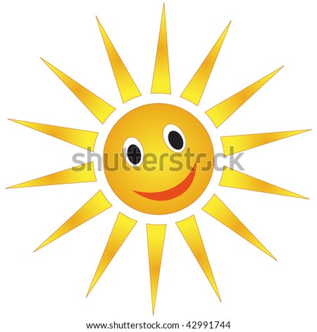 Cartoon Weather Forecast Sun Isolated Over White Background Stock ...