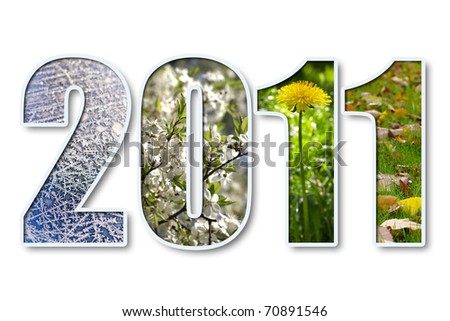 2011 digits title with seasons background over white
