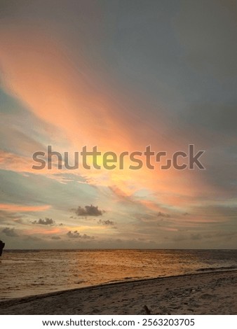 Similar – Image, Stock Photo experience enchanting sunrise on the Mediterranean Sea