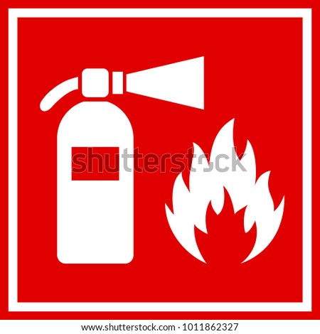 Fire safety red vector banner illustration isolated on white background