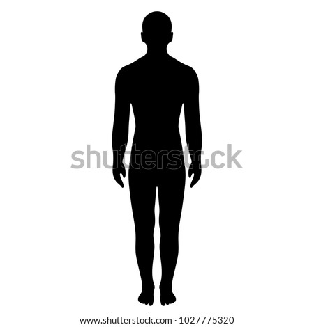 Man full lenght silhouette vector illustration isolated on white background