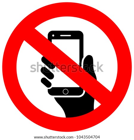 No cell phone vector icon isolated on white background