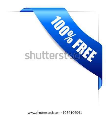 Blue free vector ribbon isolated on white background