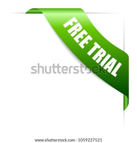 Free trial green ribbon vector design element isolated on white background