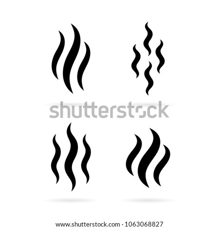 Smoke steam silhouette icon illustration isolated on white background