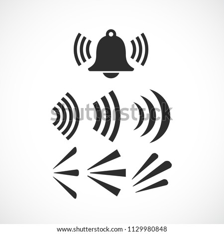 Ringing bell sounds vector icon isolated on white background