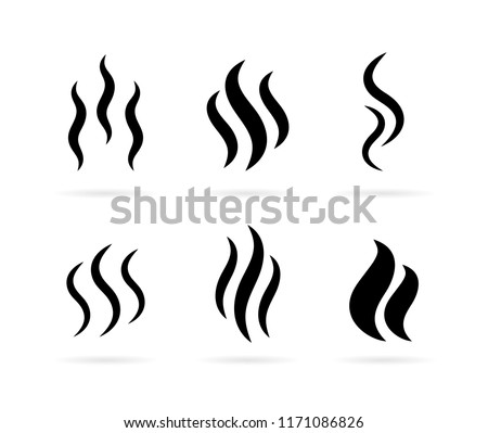 Hot steam vector icon isolated on white background