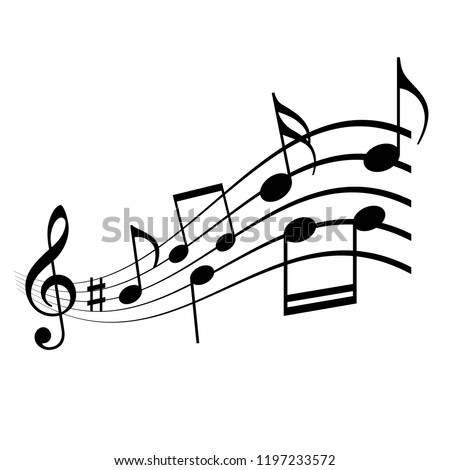 Musical melody vector icon illustration isolated on white background