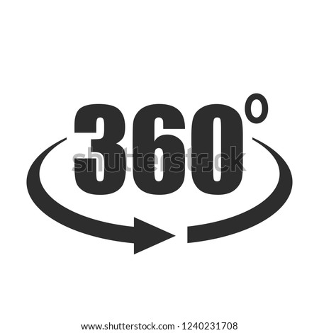360 degree view vector icon isolated on white background