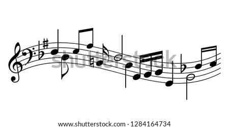 Music staff vector icon illustration isolated on white background