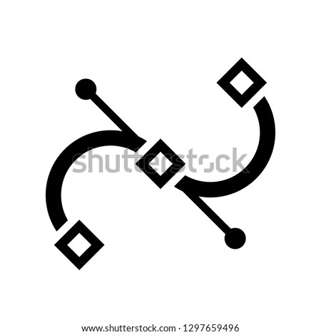 Vector bezier curve icon illustration isolated on white background